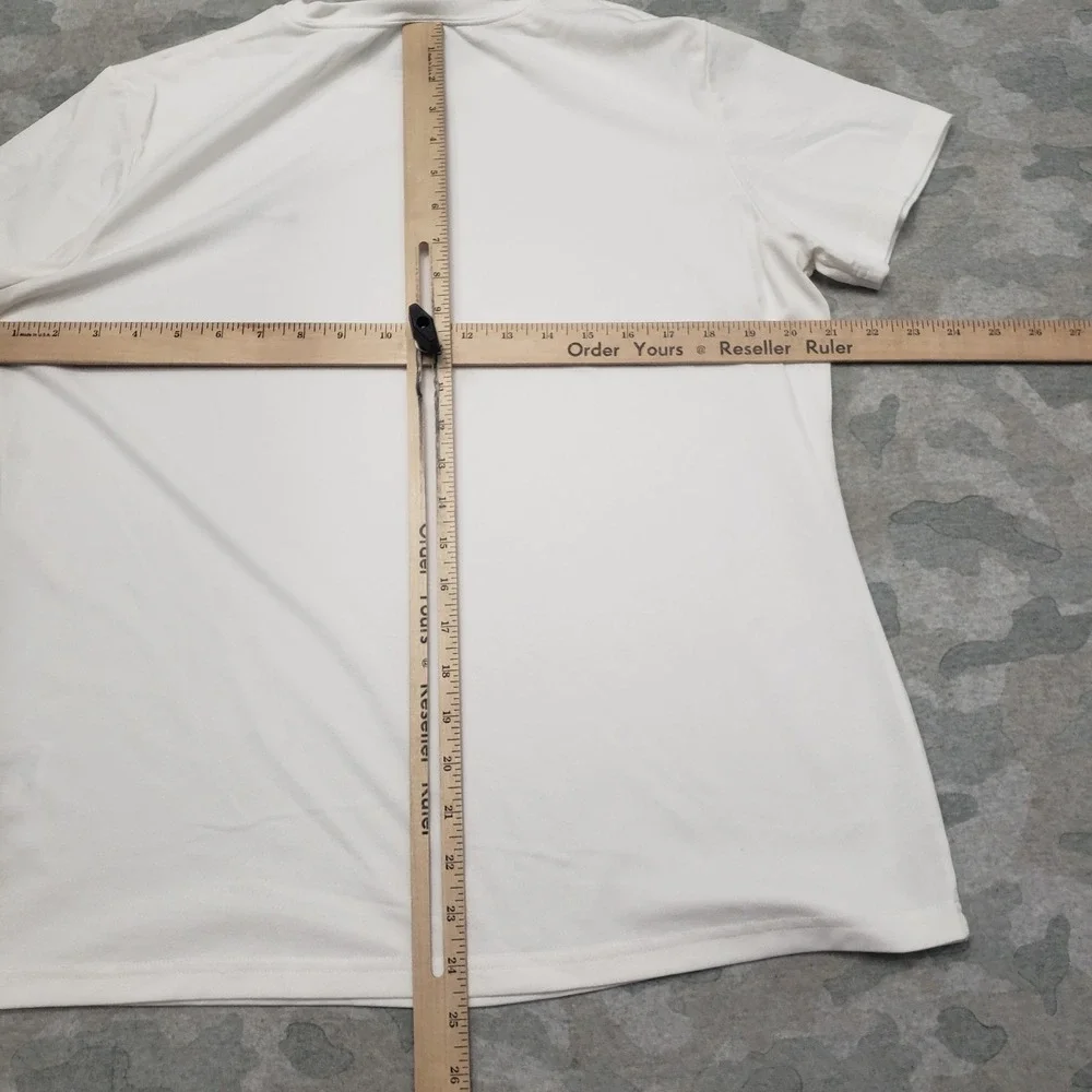 Nike Top Womens XL White‎ FitDry Short Sleeve Fitness Casual Tennis Gym Active